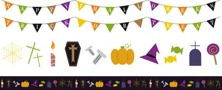 Halloween Line Icon Setのイラスト素材