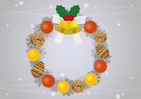 Illustrations of Christmas wreathsのイラスト素材