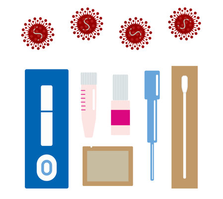 Antibody / Antigen Test Kit illsutrationのイラスト素材