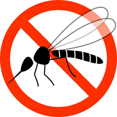 Illustration of mosquito prohibition markのイラスト素材