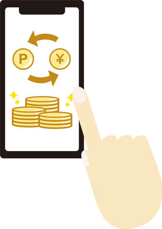 Image illustration exchanging accumulated points for moneyのイラスト素材