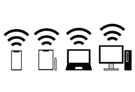 Digital device wifi connection image illustrationのイラスト素材