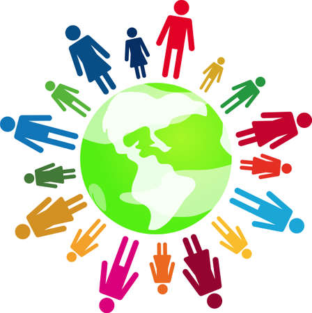 Image illustration of earth and populationのイラスト素材