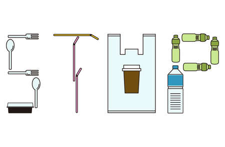 Eliminate disposable plastic wasteのイラスト素材