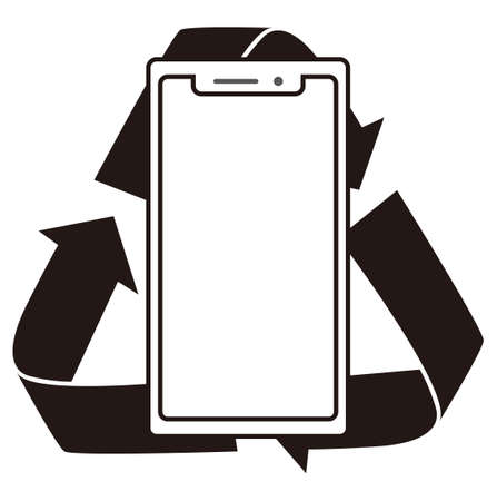 Mobile recycling image illustrationのイラスト素材