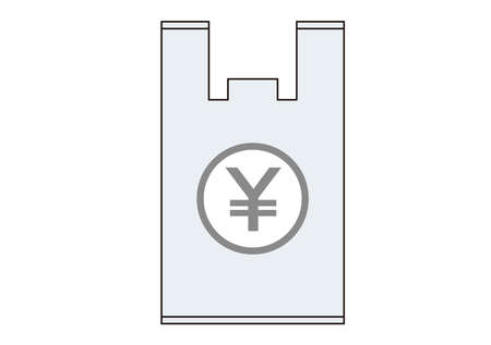 Disposable paid plastic bag image illustrationのイラスト素材