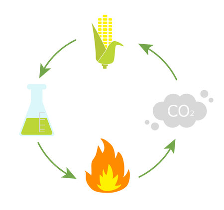 Biomass power generation image illustrationのイラスト素材