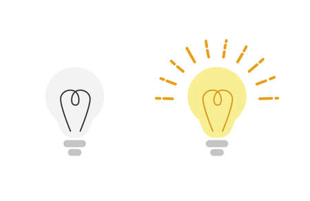 Notice Illustration with a light bulb shining brightlyのイラスト素材