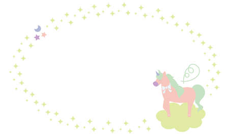 Frame illustration of unicorn motifのイラスト素材