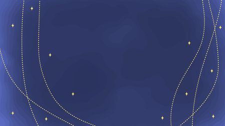 Glitter background illustration with hanging gold lines on navy backgroundのイラスト素材