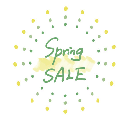 Spring sale of pop handwritingのイラスト素材