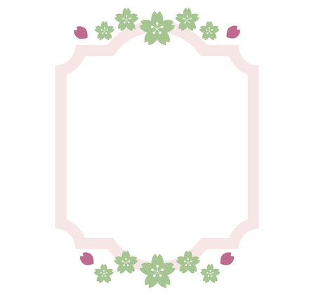 Antique style cherry blossom petal frameのイラスト素材