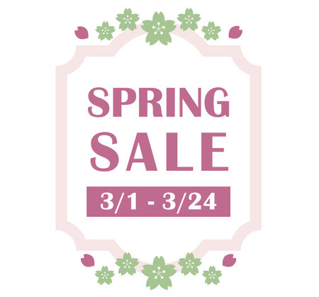 Sale announcement banner of cherry blossom petal frameのイラスト素材