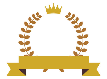 Laurel mark with crown for rankingのイラスト素材