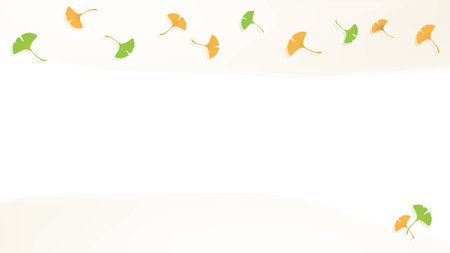 Autumn leaves ginkgo falling leaves background illustration frameのイラスト素材