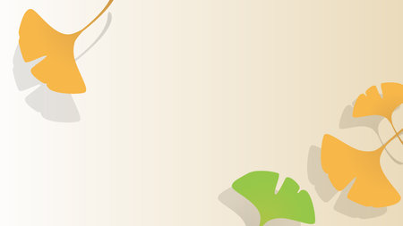 Autumn leaves ginkgo falling leaves background illustration frameのイラスト素材