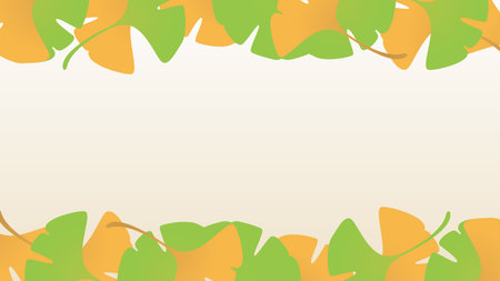 Autumn leaves ginkgo falling leaves background illustration frameのイラスト素材