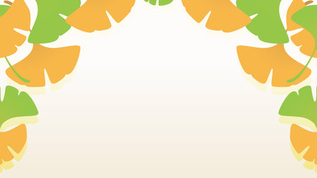 Autumn leaves ginkgo falling leaves background illustration frameのイラスト素材