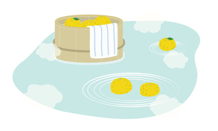Image illustration of one of the medicinal baths, Yuzu Yuのイラスト素材