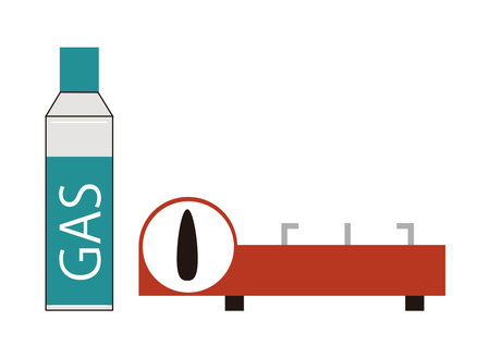 Illustration of a portable stove and gas cylinderのイラスト素材