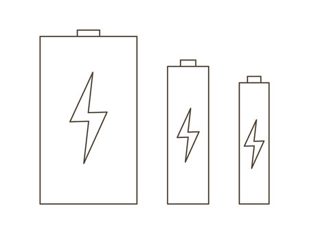 Illustration of battery typesのイラスト素材