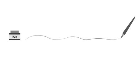 Ink and dip pen title illustrationsのイラスト素材