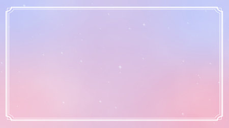 An illustration of a relaxing gradient background frame with sparkles floating in itの写真素材
