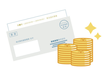 Happy dividend announcement image illustrationのイラスト素材