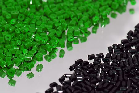green/black polastic granulateの写真素材
