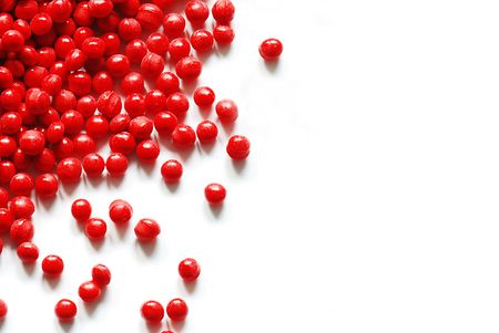 Red plastic granulateの写真素材