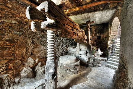 Old olive compactorの写真素材