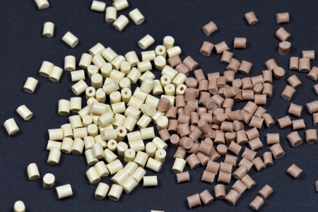 Polymer resins for injection moulding process on black
