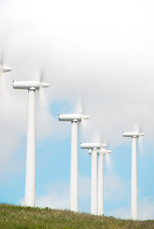windmill-powered plant on Hilltopの写真素材