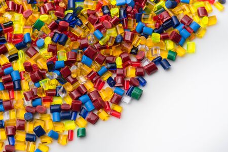 several different colored plastic polymer resins