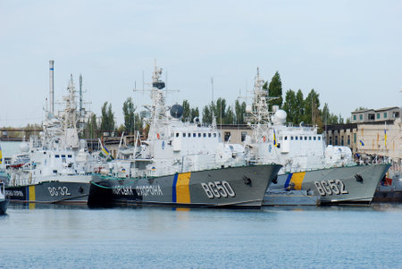 Ukrainian warships in harbor of Black Sea, Crimea