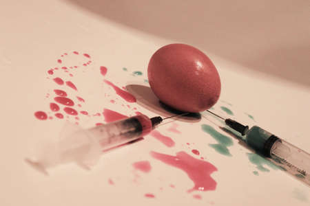 Life in the chicken eggの写真素材