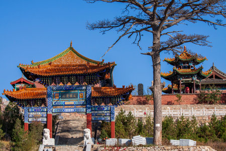 Chinese temple architecture in Hengshan Mount, Shanxi, China