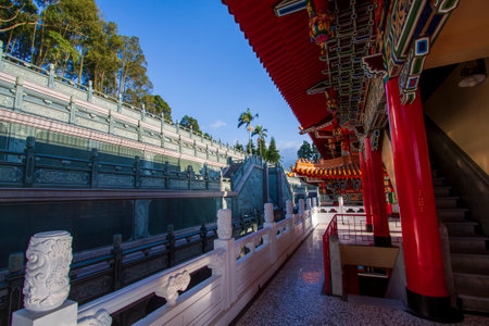 Sun Moon Lake Wenwu Temple, Taiwanの写真素材