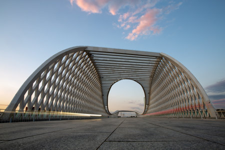 Beijing Future Science City East Road Bridge internet-famous landmark sunset