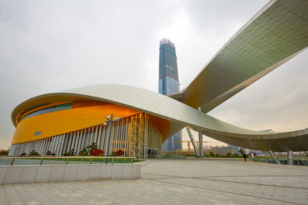 Modern architectural scenery of Suzhou Bay Grand Theater, China