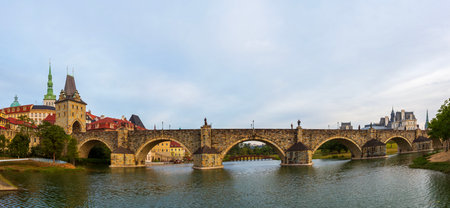 European Town and Charles Bridge scenery in Songshan Lake, Dongguan, China