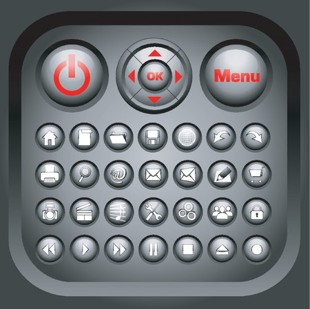 Black Glossy Icons - VECTOR!のイラスト素材