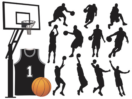 Basketball Player Silhouettes - Vectorのイラスト素材