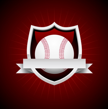 Baseball Emblem - silver shield  No transparencyのイラスト素材