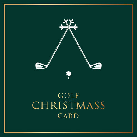 Golf Christmas card - Simple and Clean - Vectorのイラスト素材