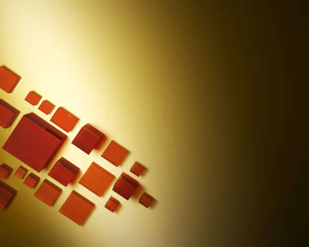 Abstract background from red cubes, nice light drop and shadowsの写真素材