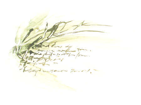 Graphic design hand writing on an old paper. Pen, ink and unknown wordsの写真素材