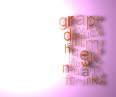 Composition of many glassy letters. Nice background or illustrationの写真素材