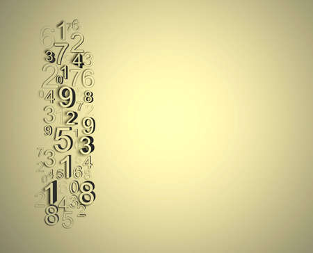 Numbers disorder, wall relief nice background full of numbers.の写真素材