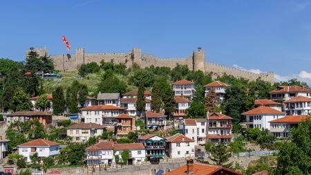 Ohrid city with in the background Samuel's Fortressの写真素材